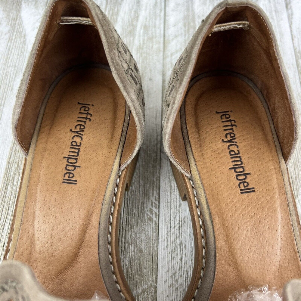 Jeffrey Campbell Taupe Suede Perforated Tassel Loafers - Picture 5 of 10